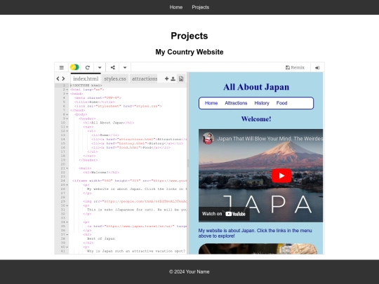 projects screenshot