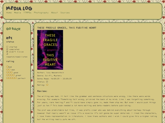 medialog/thesefragilegraces screenshot