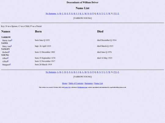 genealogy/driver/names28 screenshot