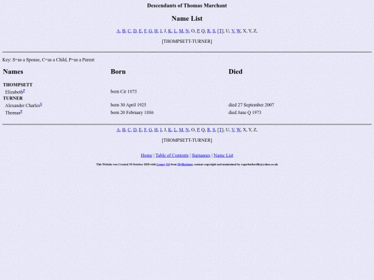 genealogy/marchant/names16 screenshot