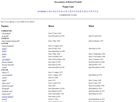 genealogy/penfold/names27 screenshot