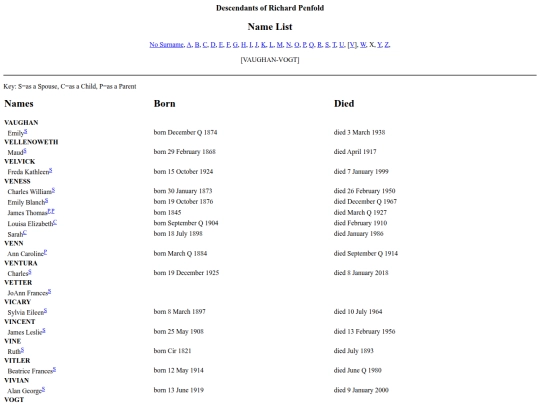 genealogy/penfold/names29 screenshot