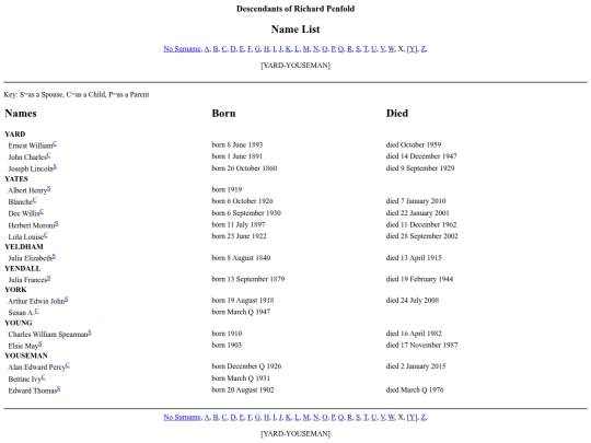 genealogy/penfold/names32 screenshot