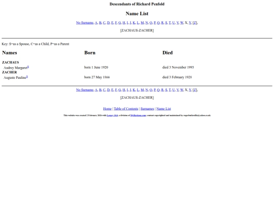 genealogy/penfold/names33 screenshot