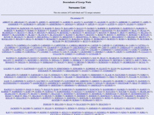 genealogy/watts/surnames screenshot