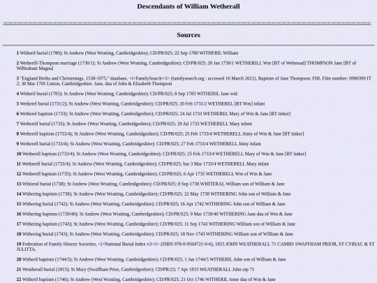 genealogy/wetherall/sources screenshot