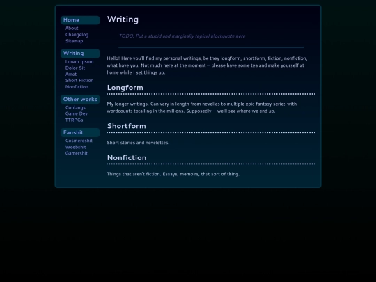 writing screenshot