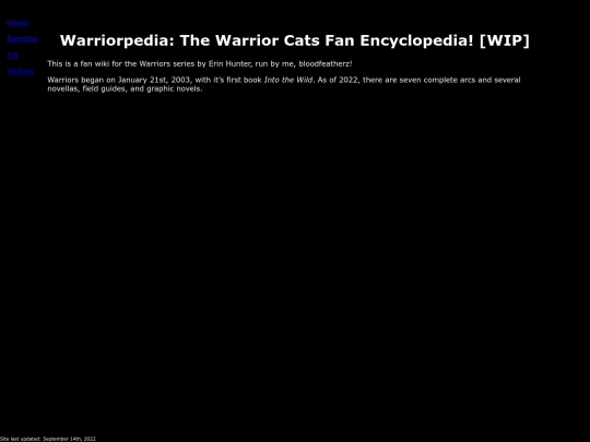warriorpedia/home screenshot