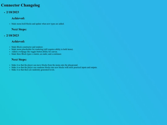 connectorchangelog screenshot