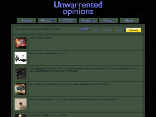 unwarrented-opinions screenshot