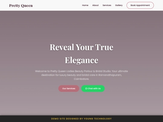 DEMO SITES/pretty_queen_salon screenshot