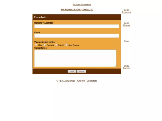 Sitio Web/contacto screenshot