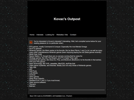 interests screenshot