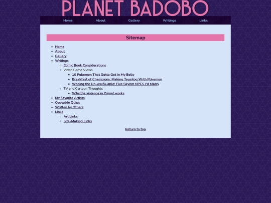 sitemap screenshot