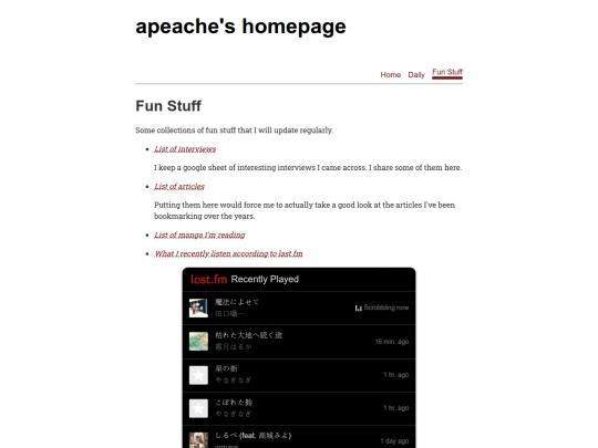 pages/fun-stuff screenshot
