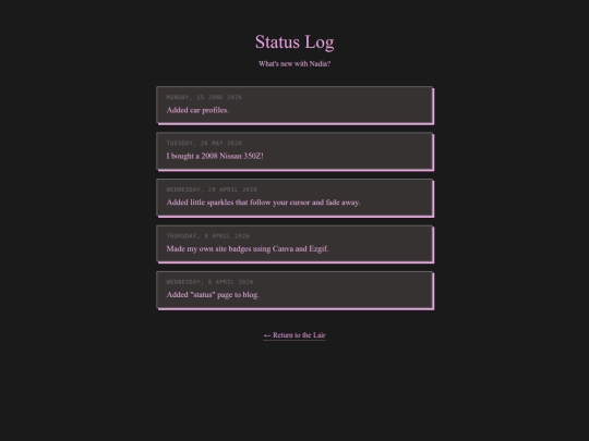 status screenshot