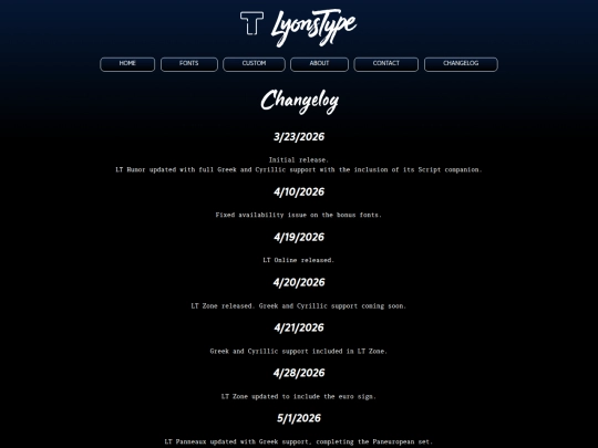 changelog screenshot