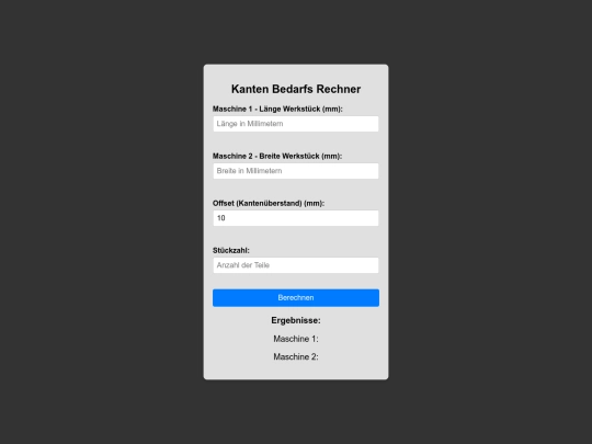 Kanten Bedarfs Rechner screenshot