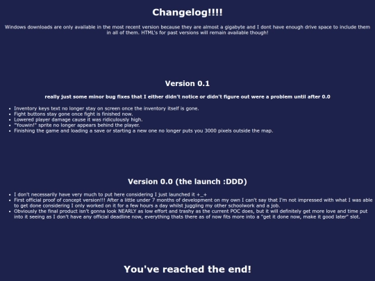 changelog screenshot