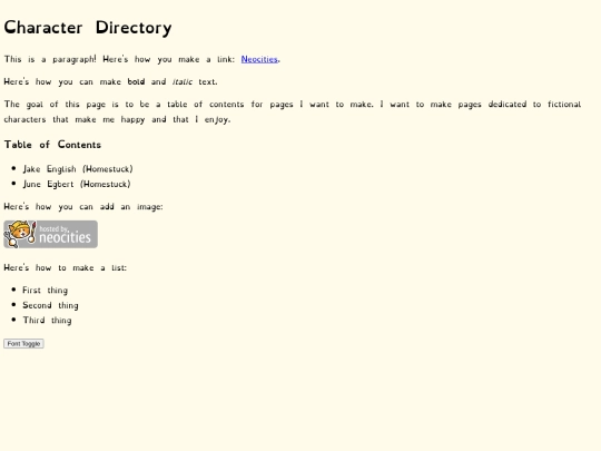 characterdirectory screenshot
