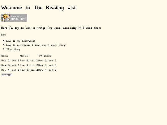 readinglist screenshot
