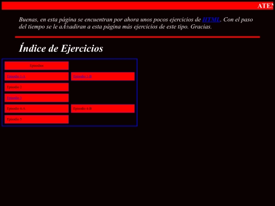 INDICE DE EJERCICIOS screenshot