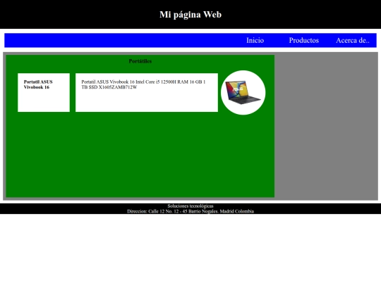 Paginas/Productos screenshot