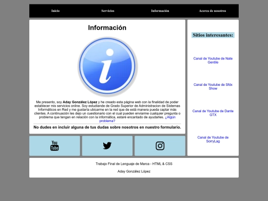 html/informacion screenshot