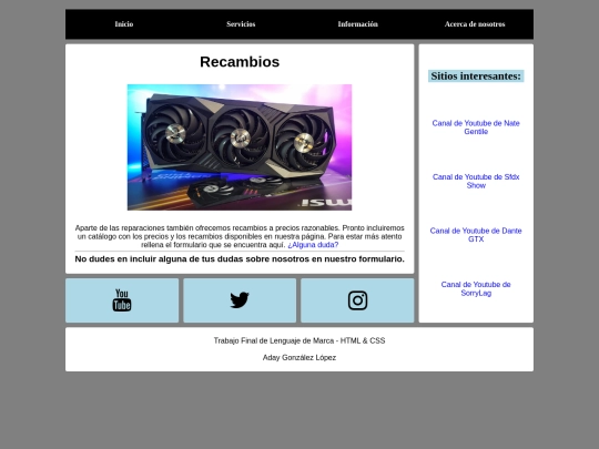 html/recambios screenshot