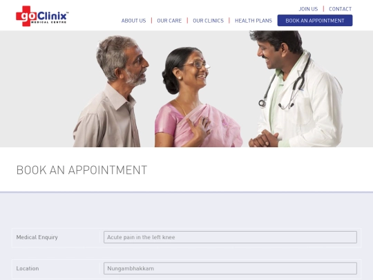 GoClinix/bookAppointment screenshot