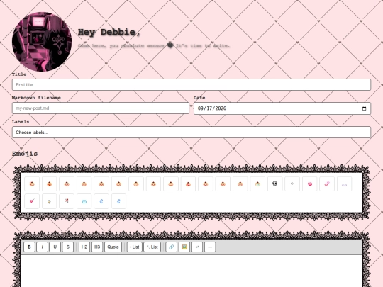 blog/admin screenshot
