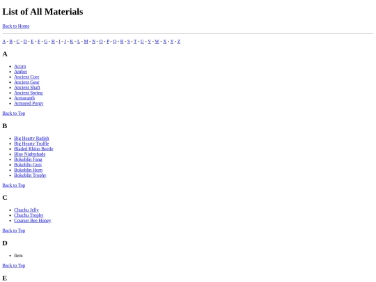 lists/all-materials screenshot