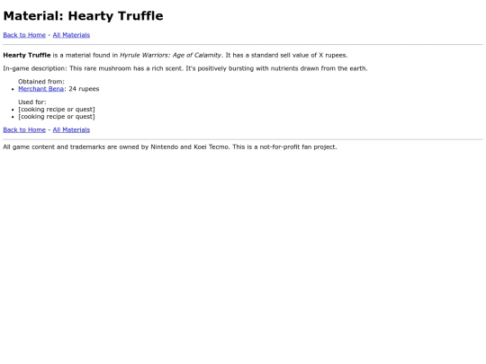 lists/materials/hearty-truffle screenshot