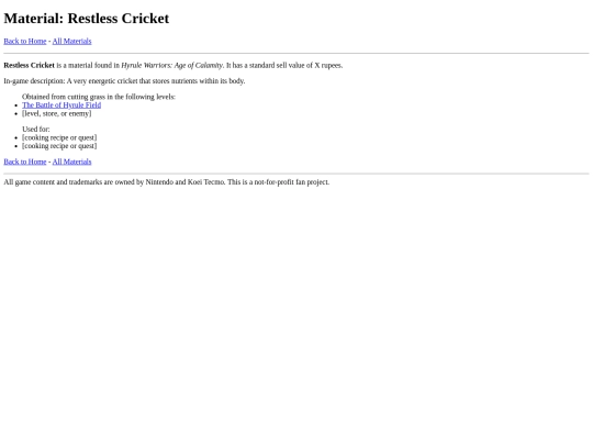 lists/materials/restless-cricket screenshot