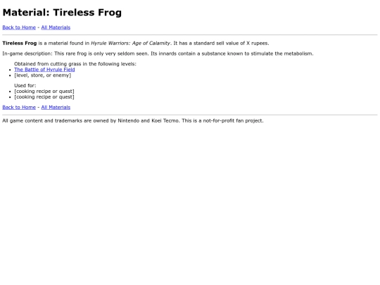 lists/materials/tireless-frog screenshot
