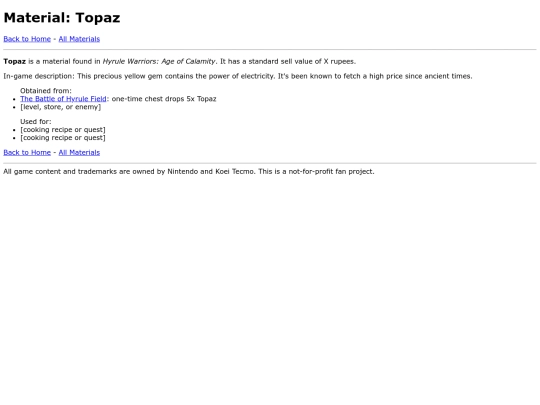 lists/materials/topaz screenshot