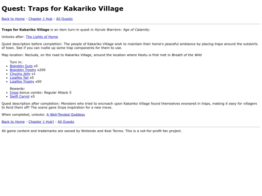 lists/quests/traps-for-kakariko-village screenshot