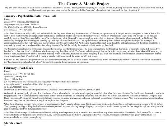 genreamonth screenshot