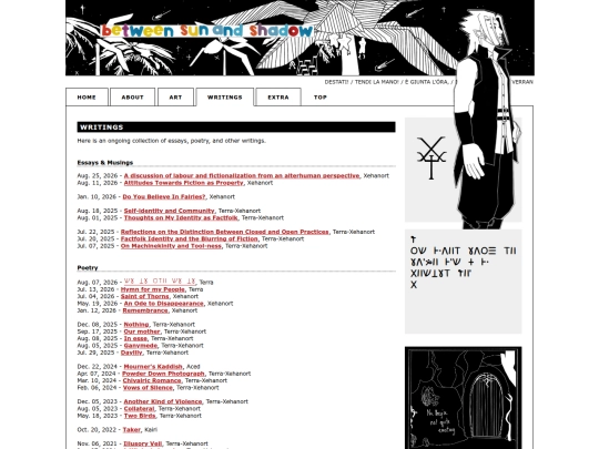 writings screenshot