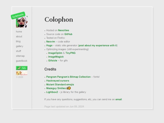 colophon screenshot