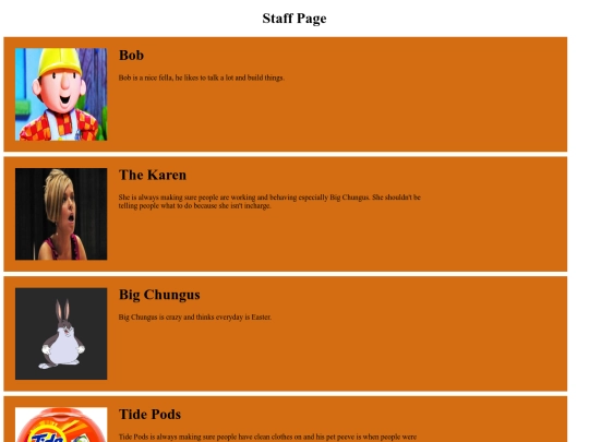 StaffPage screenshot
