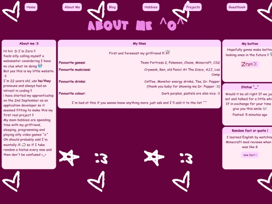 aboutMe screenshot