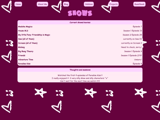 html/hobbies/shows screenshot