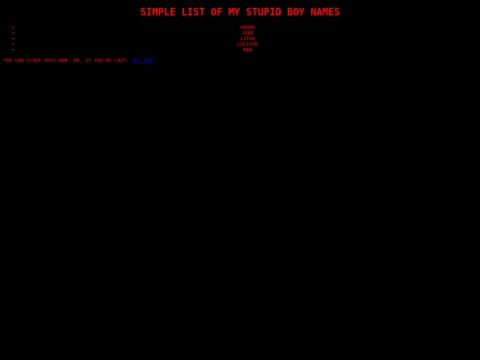 names screenshot