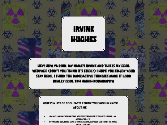 irvinespage screenshot