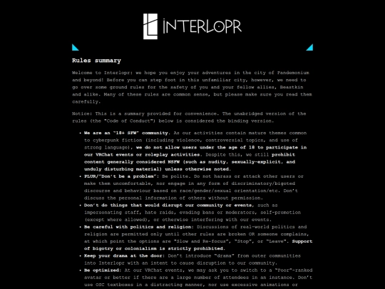 rules screenshot