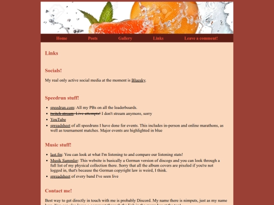 links screenshot