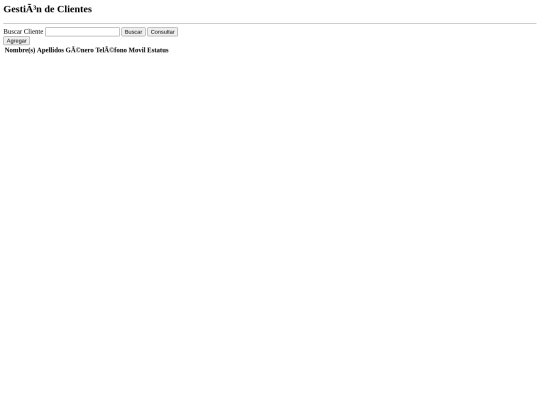 modulos/catalogoClientes/moduloClientes screenshot