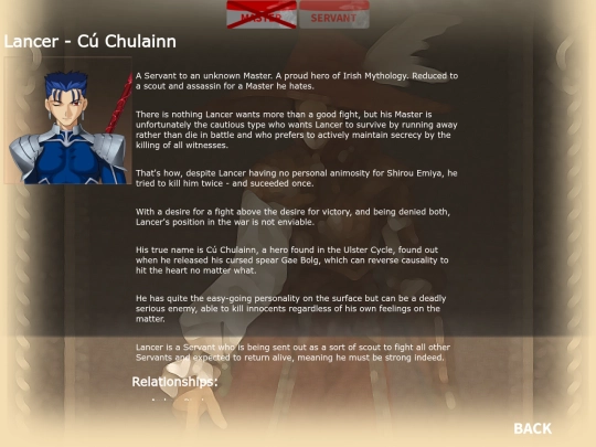 Fate/Stay Night/Characters/Lancer screenshot