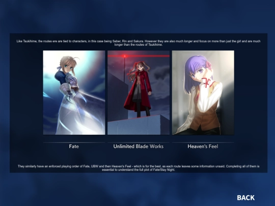 Fate/Stay Night/Routes screenshot